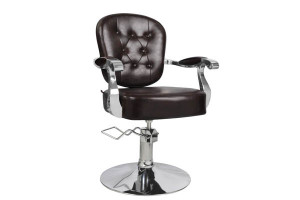 Fauteuil de coiffure Cambridge marron vieilli