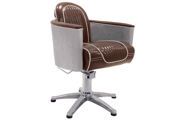 Fauteuil de coiffure Falcon marron vielli